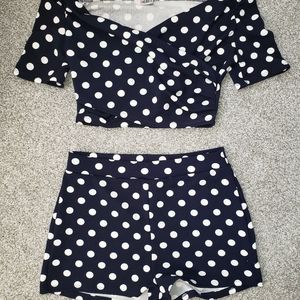 Polka-dot 2 piece Short Set